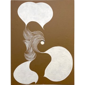 Fart (2019), 30 x 40", flashe on perforated cardboard