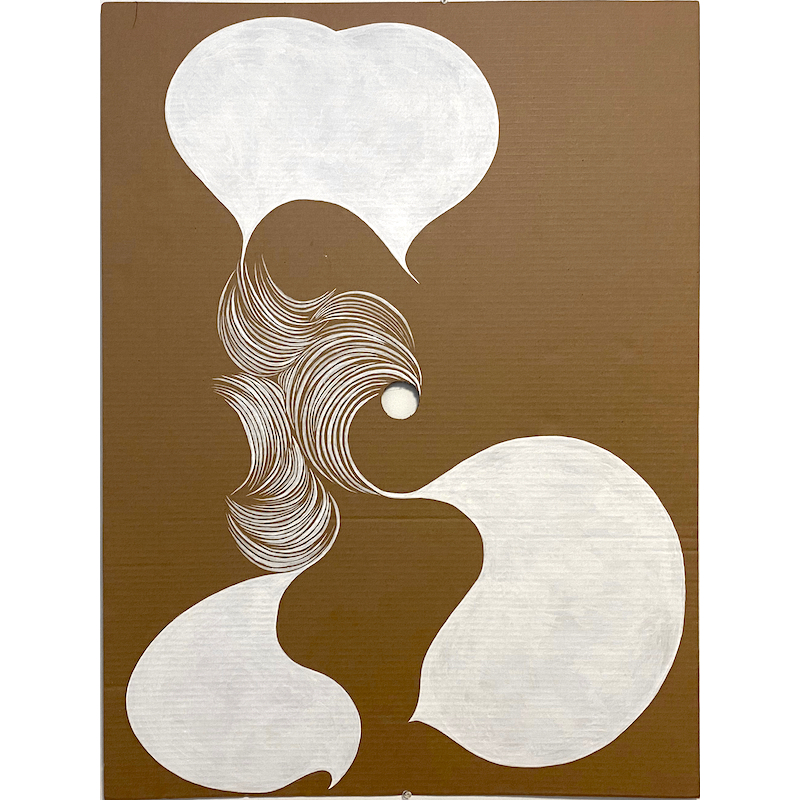 Fart (2020), 30 x 40", flashe on perforated cardboard