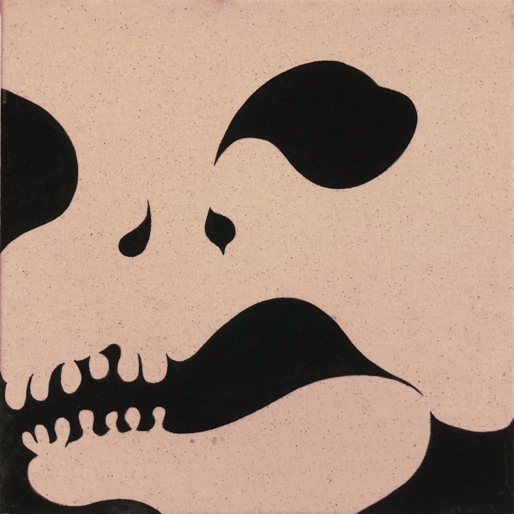 Painting of a distorted skull