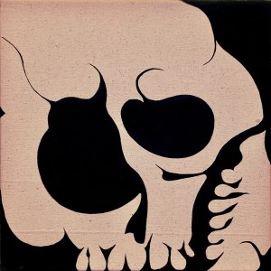 Painting of a distorted skull