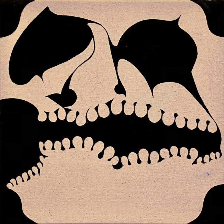 Painting of a distorted skull