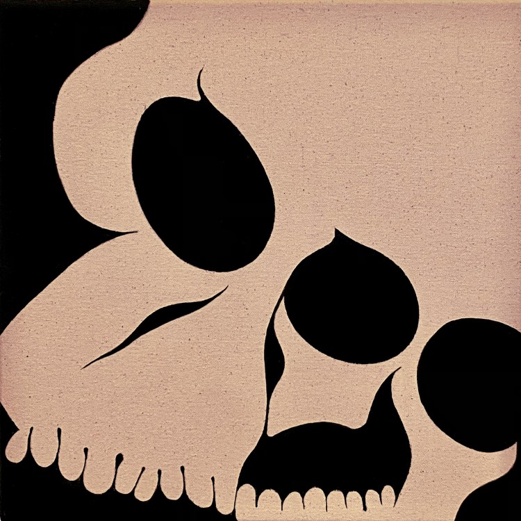 Painting of a distorted skull