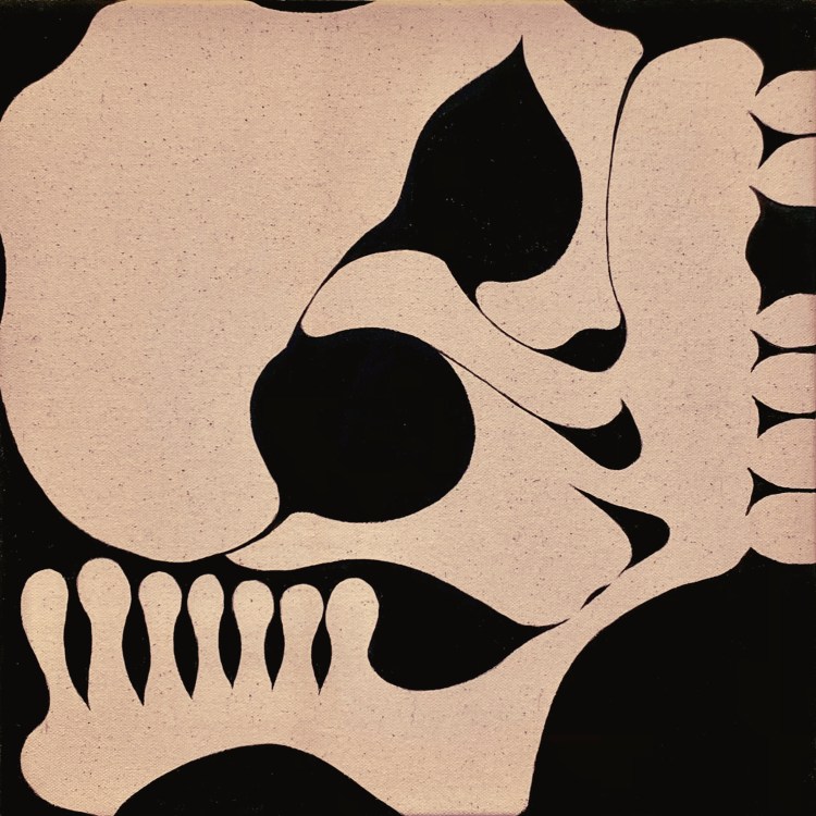 Painting of a distorted skull