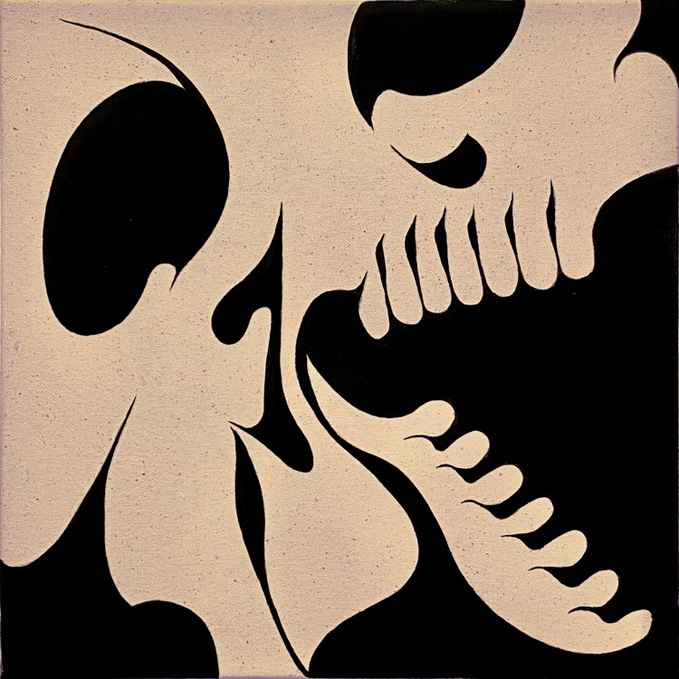 Painting of a distorted skull