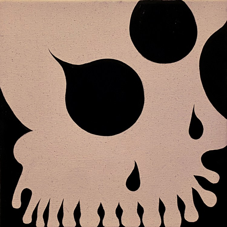 Painting of a distorted skull