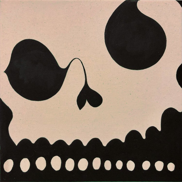 Painting of a distorted skull