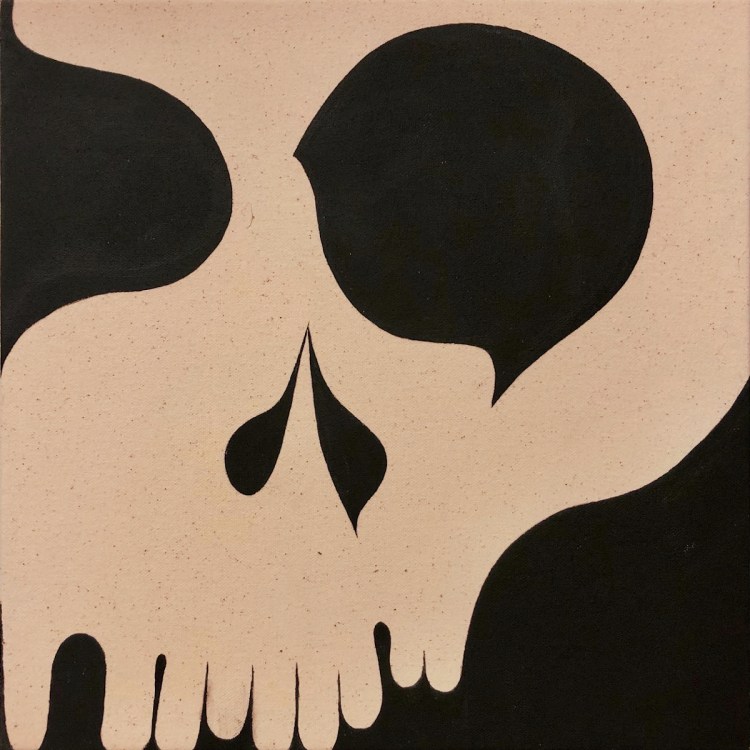 Painting of a distorted skull